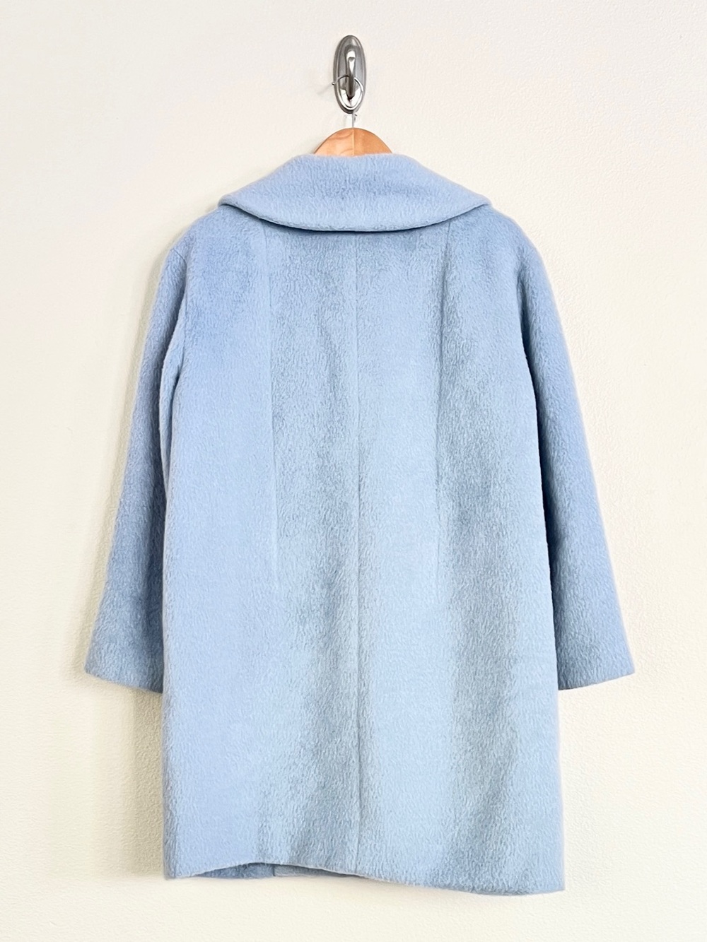 Vintage DOLCE & GABBANA F/W 1996 Mohair Double Breasted Car Coat in Baby Blue - Picture 12 of 13